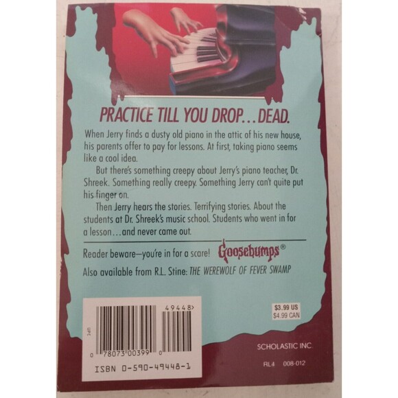 R.L. Stine's Goosebumps Book #13 Piano Lessons Can Be Murder Preowned - Picture 2 of 8